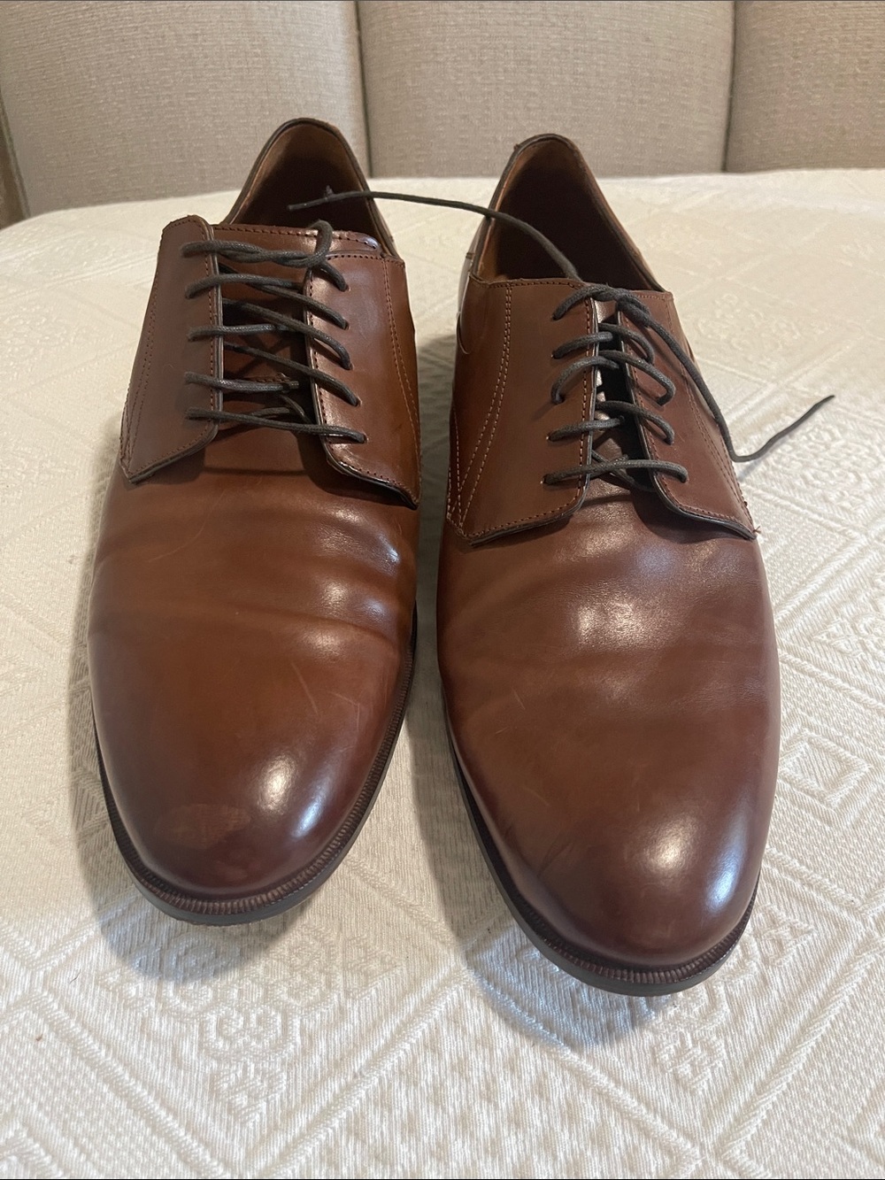 Johnston & Murphy Brown Leather Derby Lace-Up Shoes